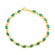 14k yellow gold simulant emerald and diamond bracelet top closed view