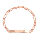 14k rose gold 4.3mm figaro link id bracelet top view