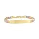14k gold tri- color chevron id bracelet front closed view