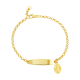 14k yellow gold id guadalupe charm rolo bracelet top closed view
