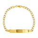 14K Yellow Gold 5.1mm Curb Pave Hinged ID Bracelet