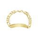 14k yellow gold figaro link framed id bracelet front view