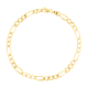 14k yellow gold 4.7mm figaro link bracelet top closed view
