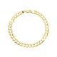14k yellow gold 7mm curb link men's bracelet top closed view