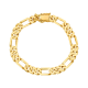 14k Yellow Gold Figaro Link Bracelet With Hidden Clasp