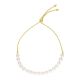 14K Yellow Gold Cultured Pearls Bolo Bracelet