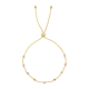 14k gold tri-color beaded wheat chain bracelet top view