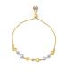 14k Gold Tri-Color Heart Bead Bracelet