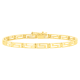 14k yellow gold 3.8mm greek key design bracelet closed front view