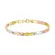 14k gold tri-color x link bracelet front view