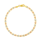 14K Tri Color Gold Heart Link Bracelet