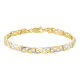 14k gold two tone diamond cut braided design bracelet front view