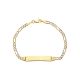 14k yellow gold figaro 3mm pave baby id bracelet top view closed