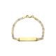 14k gold tri-color valentino baby id bracelet top view