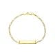 14k Yellow Gold Pave Figaro Baby ID Bracelet