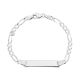 14k white gold 4.3mm figaro link id bracelet top view