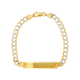 14k yellow gold curb pave baby id bracelet top view
