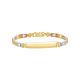 14k gold tri-color heart link baby id bracelet closed front view