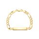 14k yellow gold 5mm figaro baby id bracelet top closed view