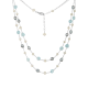Silver Aqua, White and Grey Pearl Necklace
