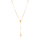 14K Tri Color Gold 3mm Fancy Beaded Diamond Cut Rosary