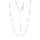 14k White Gold 1mm 22 Inch Adjustable Rope Chain