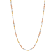 14k gold tri color 3mm figarope chain hanging view