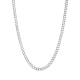 14k white gold 6mm curb chain front view