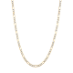 14k yellow gold 3.7mm pave figaro chain hanging view