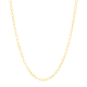 14k yellow gold paperclip link chain hanging view