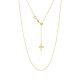 14k Yellow Gold 1 mm 20 Inch Cable Link Cross Chain