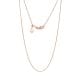 14k rose gold .9mm 22-inch adjustable cable link chain close up view