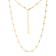 14k yellow gold diamond cut bead adjustable chain hanging view