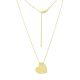 14k Yellow Gold Heart Plate Necklace