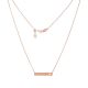 14k Rose Gold Heart Cutout Bar Necklace