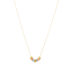 14K Tri Color Gold Seven Rings Necklace