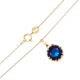14k Yellow Gold Blue Saphire Necklace 