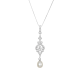 Silver Pearl Cubic Zirconia Fancy Necklace