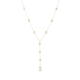 14K Yellow Gold Pearl Y Lariat Necklace