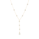 14K Yellow Gold Pearl Y Lariat Necklace