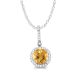 10k white gold citrine and diamond halo necklace close up