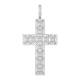 Silver 68mm Cross CZ Baguettes Pendant