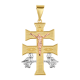 14k tri color gold 31mm caravaca crucifix front view