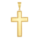 14k yellow gold high polish rope edge cross front view