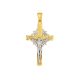 14k gold two-tone starburst crucifix front view