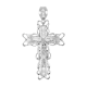 Sterling Silver Swirl Crucifix with Cubic Zirconia 