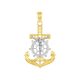 14k gold two-tone 24mm anchor crucifix front view