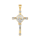 14k Gold Two Tone Cubic Zirconia Crucifix 