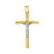 14k Gold Two Tone High Polish Crucifix 