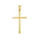 14k yellow gold high polish cross front view